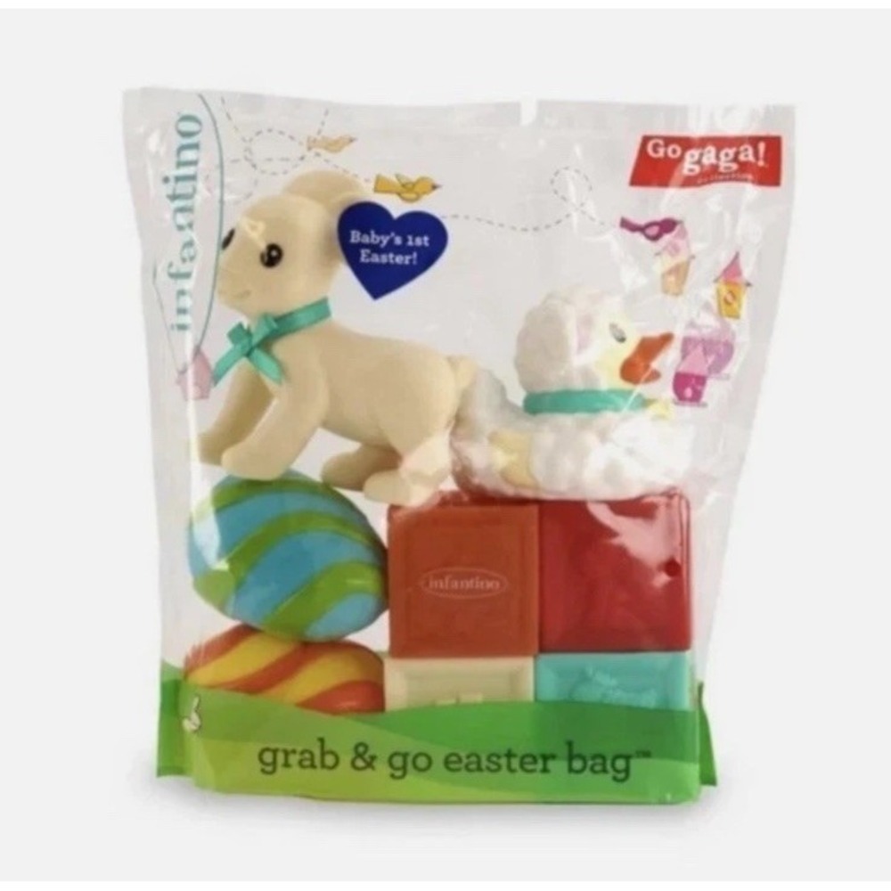 Infantino Go Gaga Grab & Go Easter Bag‎ Baby's 1st Easter Basket Lamb Duck Egg